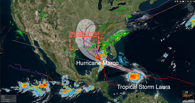 Two Storms, One Gulf - Marco Upgraded To Hurricane As Tropical Storm Laura Looms