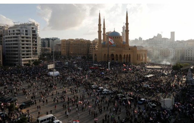 Lebanon protesters in Beirut