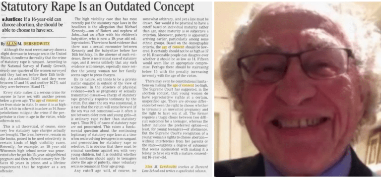 Ads by Revcontent Epstein Lawyer Alan Dershowitz Called for The Lowering of The Age of Consent