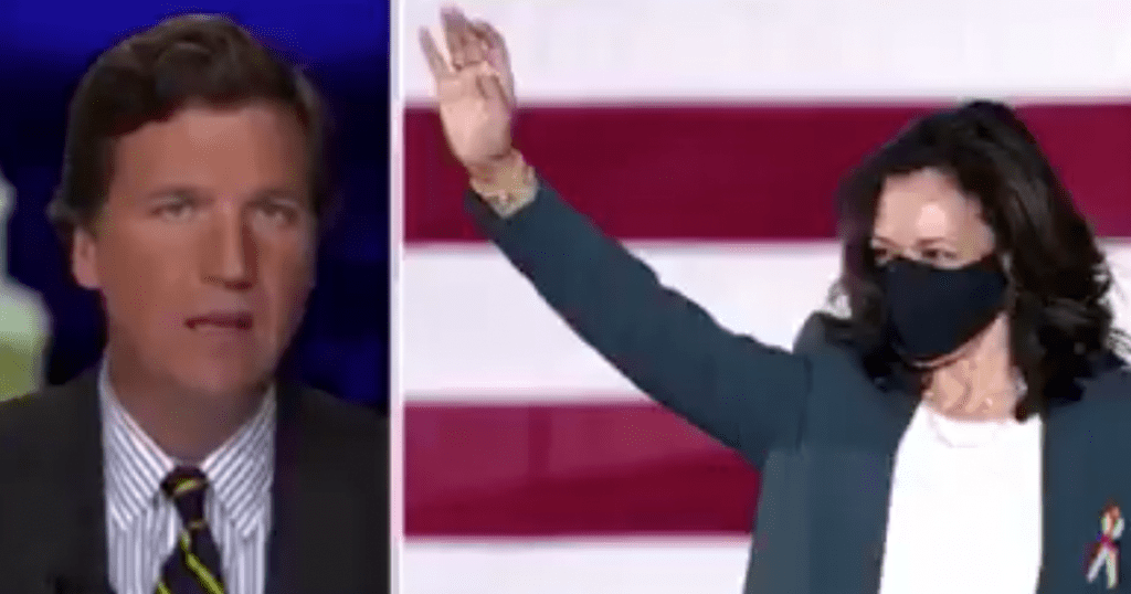 Tucker fires back at Kamala for scolding conservatives who pronounced her name wrong