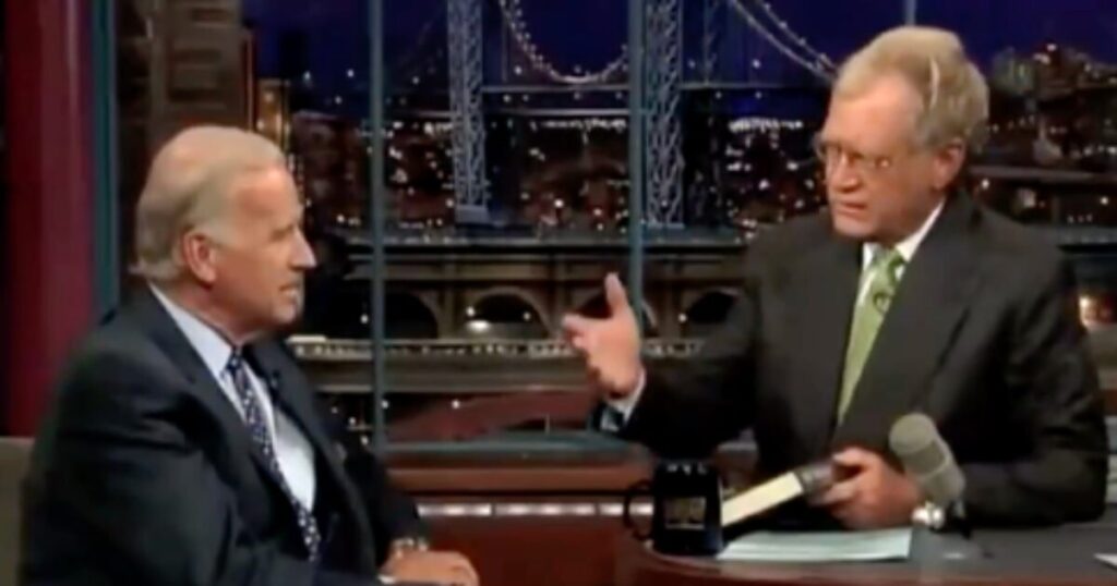 Biden told Letterman he got arrested at 21 for breaching chamber at US Capitol, sitting in VP chair