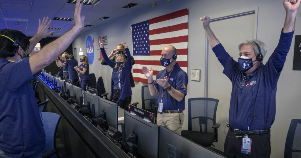 NASA lands rover on Mars after 'seven minutes of terror'
