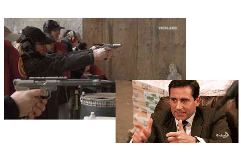 Man uses his gun to protect his family from criminals with guns in "gun-free mall."