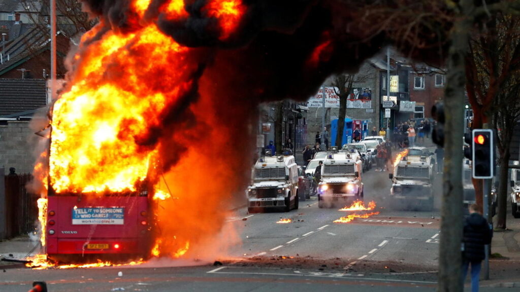 UK’s Johnson condemns violence in Northern Ireland after a week of rioting