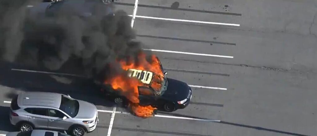 Car Erupts Into Flames After Driver Smokes Cigarette While Using Hand Sanitizer