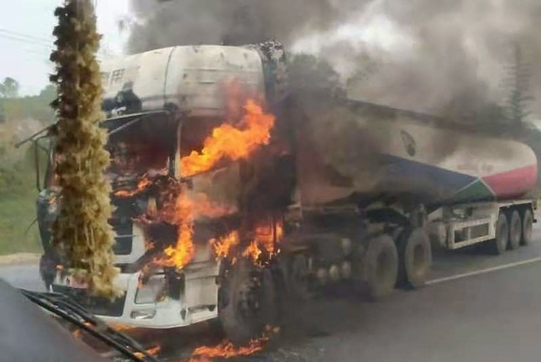 Insurgents target Myanmar junta’s fuel trucks