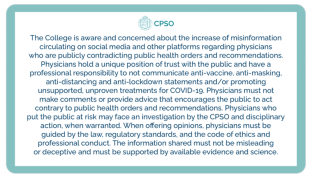 CPSO to Ontario Doctors: “Shut Up or Lose Your Licence”