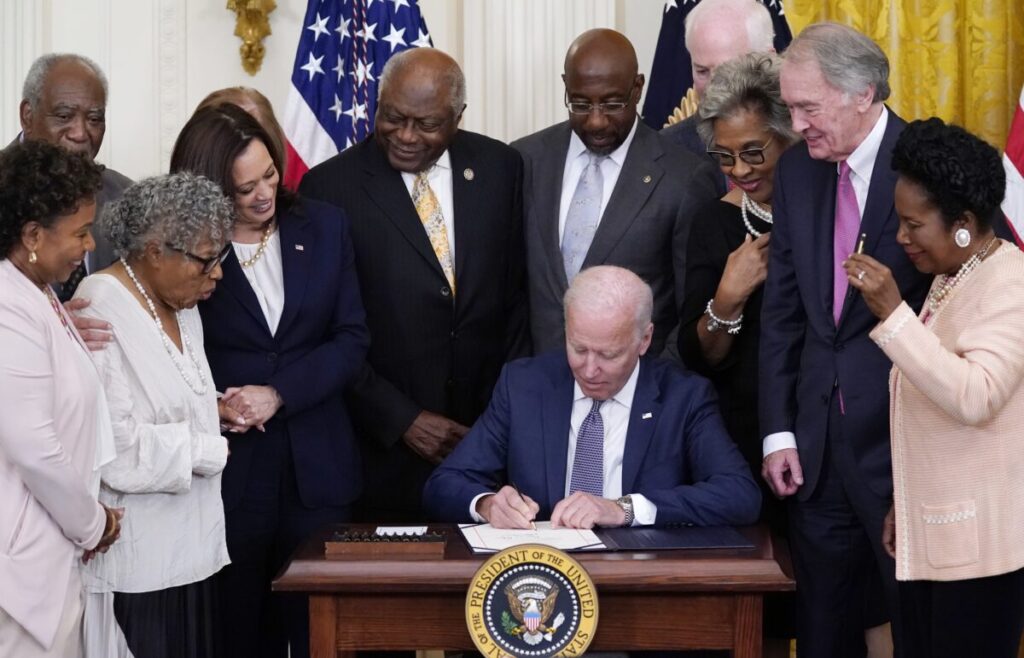 Biden Signs Bill Making Juneteenth a Federal Holiday
