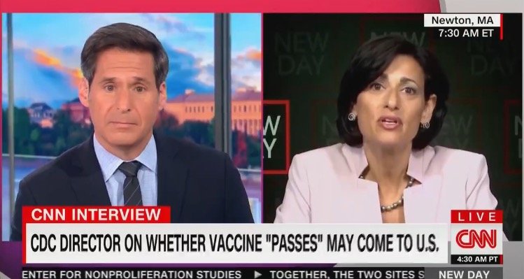 CDC Director Walensky: European-Style Covid Passports “May Very Well Be the Path Forward” (VIDEO)