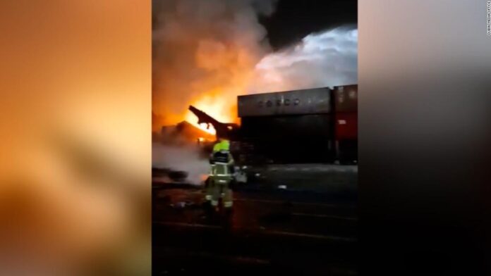 Massive Blast Rips Through Dubai's Main Port - Container Ship On Fire