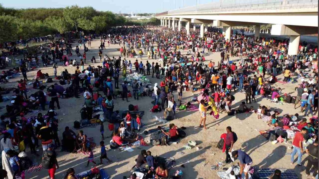 Mayorkas Won't Admit Border Crisis Exists While Standing in Overrun Del Rio
