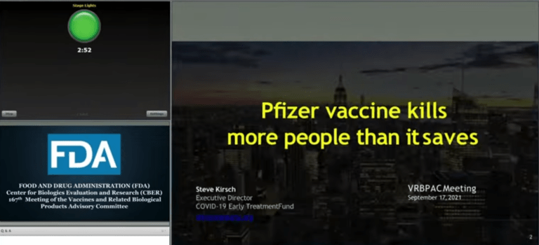 FDA experts reveal the Covid-19 Vaccines are killing at least 2 people for every 1 life they save as they vote 16 – 2 against the approval of booster shots