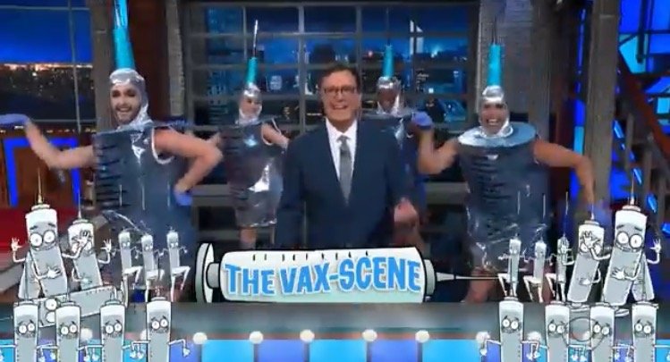 CRINGE: Stephen Colbert Reduced to Dancing with Syringe Drag Queens Like a Fool For Big Pharma in Effort to Convince People to Get Vaxxed (VIDEO)