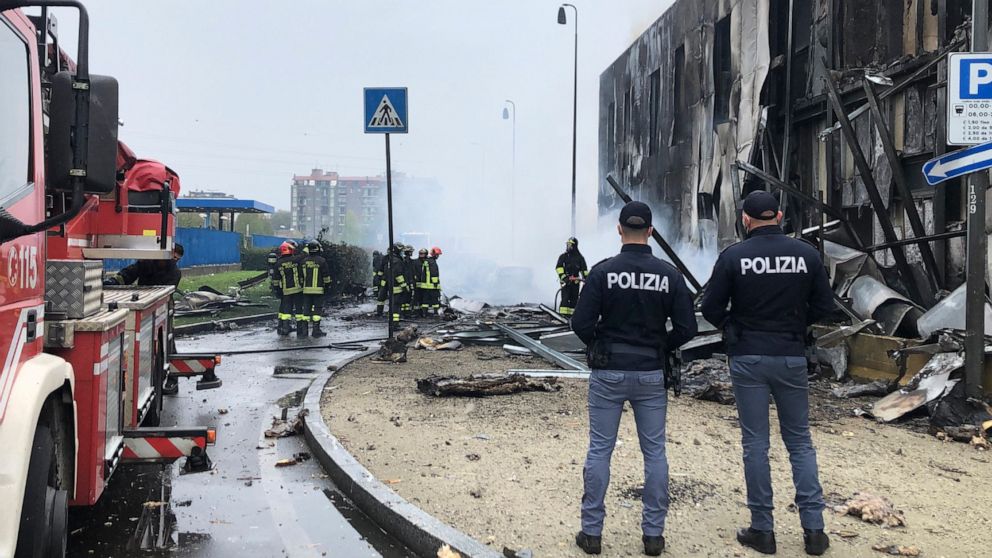 Plane crashes into building near Milan; all 8 aboard die