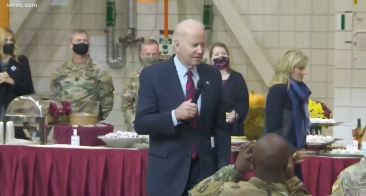 “I’m Heading Back, Jill, I Promise!” – Nurse Jill Has to Help Biden Along at “Friendsgiving” Celebration with Military Families (VIDEO)