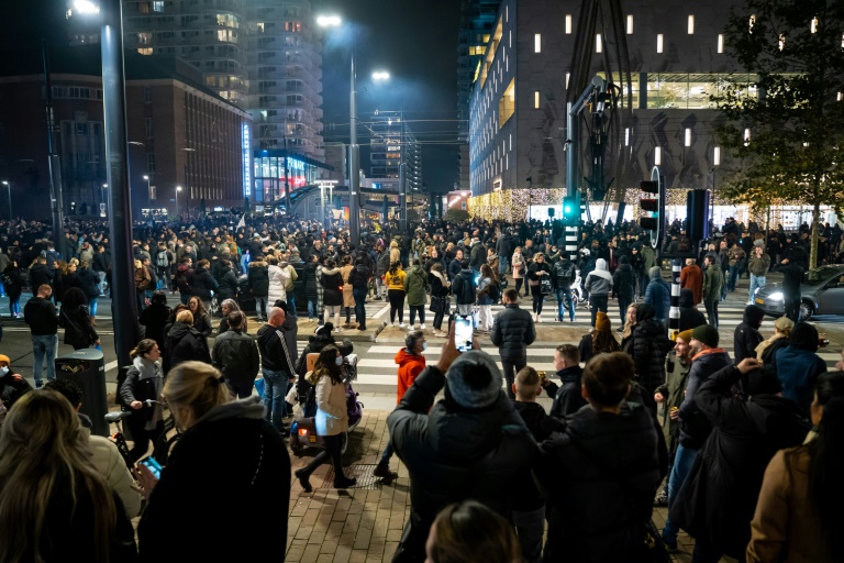 Dutch police warning shots at Covid riot cause injuries