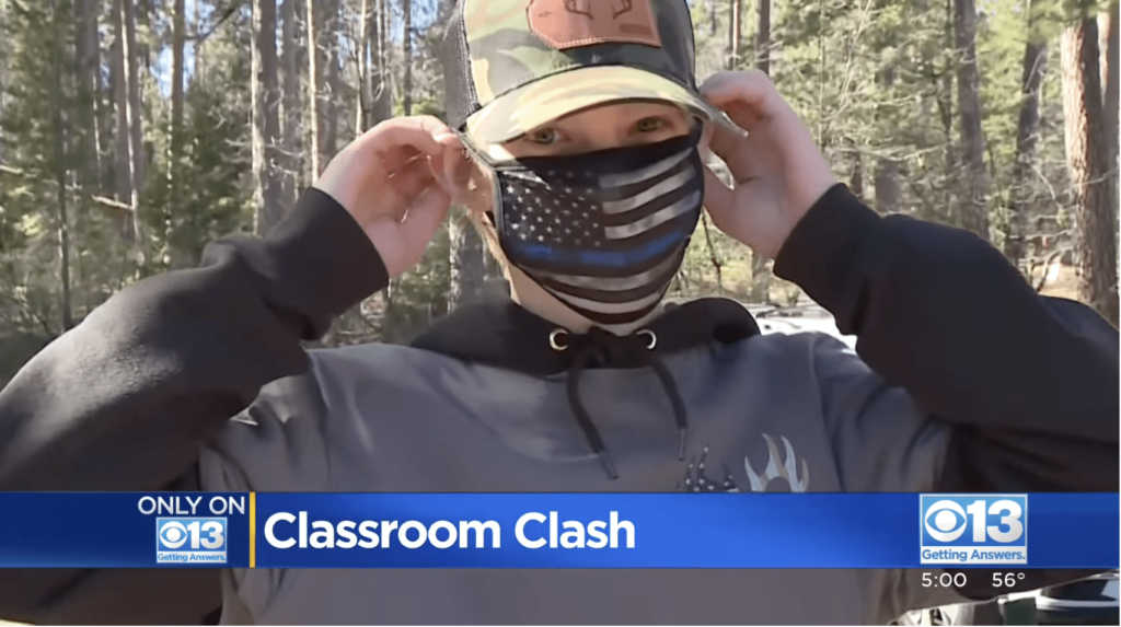 WATCH: Middle School Teacher Caught On Camera Berating Son Of Two Police Officers For Wearing “Blue Lives Matter” Face Mask...Calls It the “New Confederate flag”