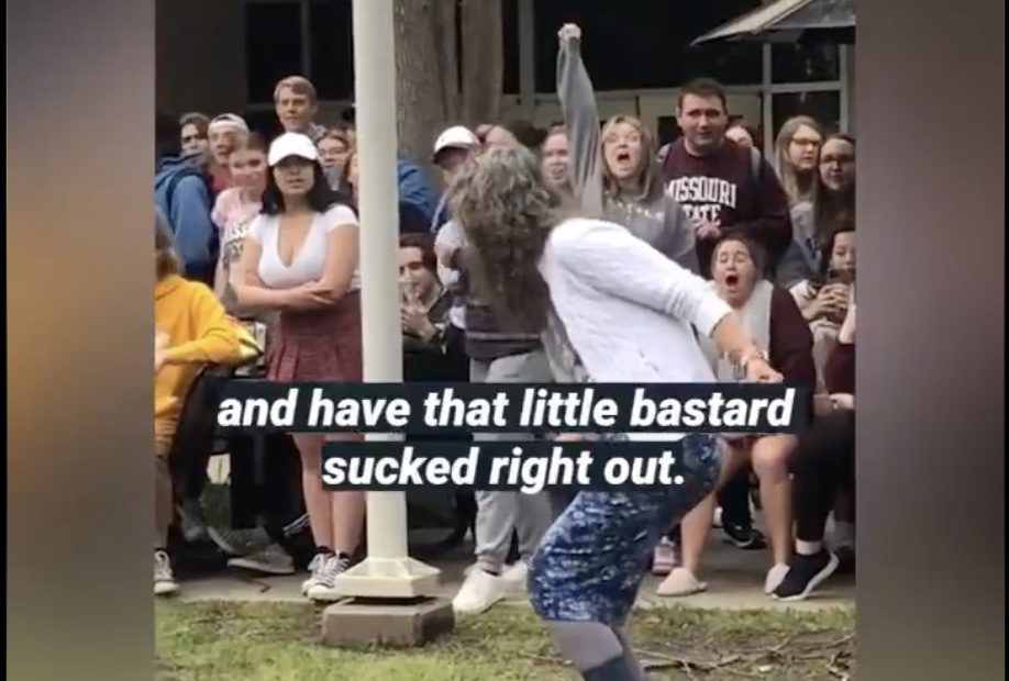 Pro-Baby-Killing Freak Tells Large Group of College Students: “Ladies, if you get pregnant, run on down to the abortion clinic, and have that little bastard sucked right out” [VIDEO]