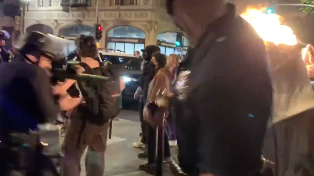 Pro-Abortion Rioter Attacks LAPD Officers with Makeshift Flamethrower