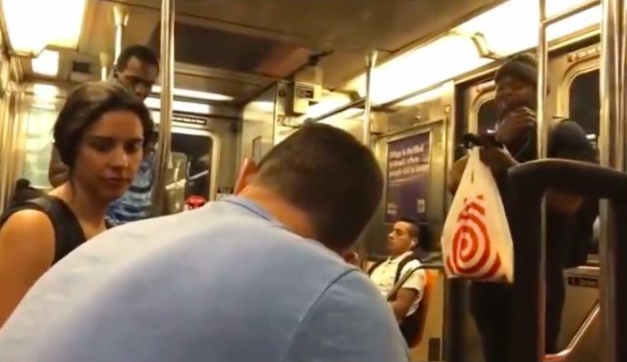 WOW! Black Male Goes Off on Racist Tirade at Young White Couple With Toddler on NYC Subway... Calls Small Child a “Monkey” and Tells Him to “Shut up!”… Where’s the Outrage? Where’s The Hate Police? [VIDEO]