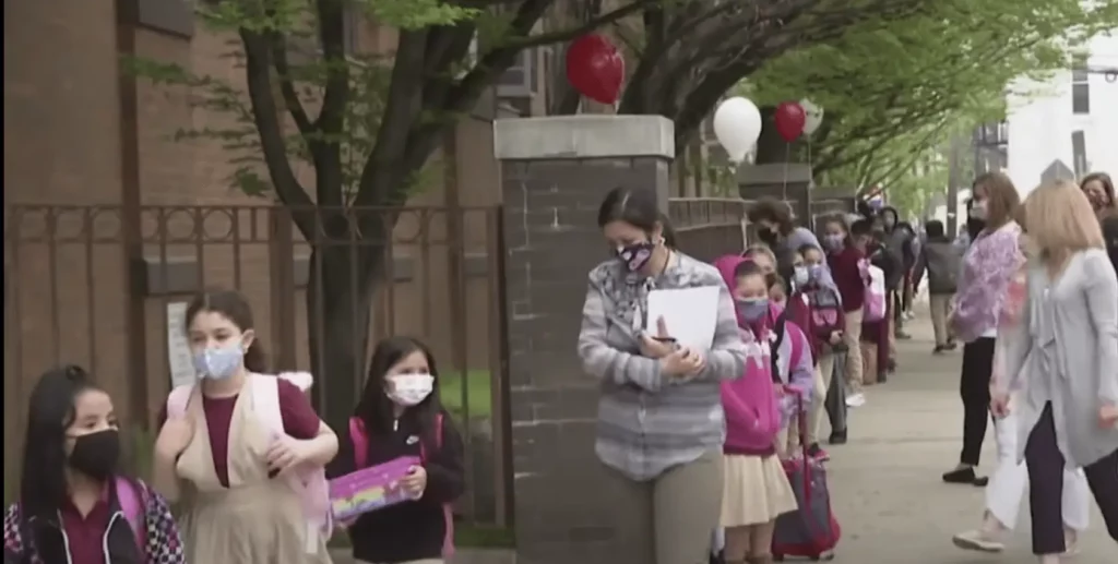 Elementary School Reinforces N95 Mask Policy For 3rd Graders