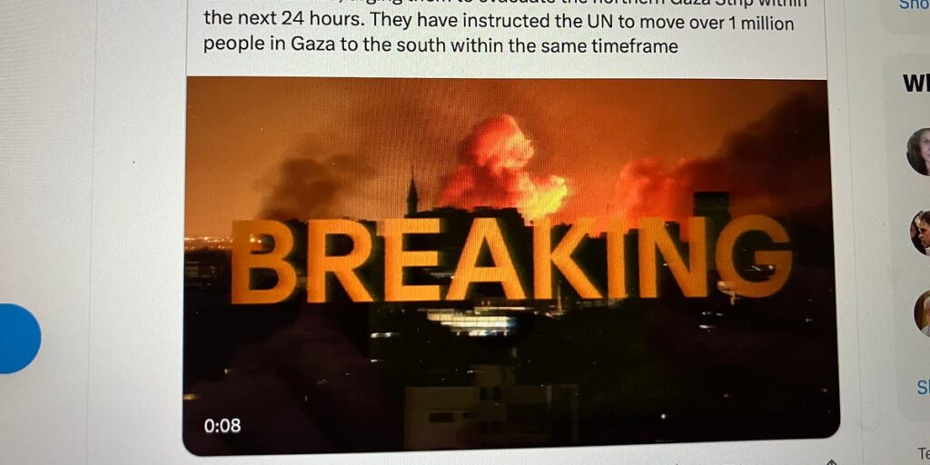 Israel Warns UN To Evacuate Northern Gaza Strip Within Next 24 Hours, And Move 1 Million People. If It Can't Happen, Will They Perish?