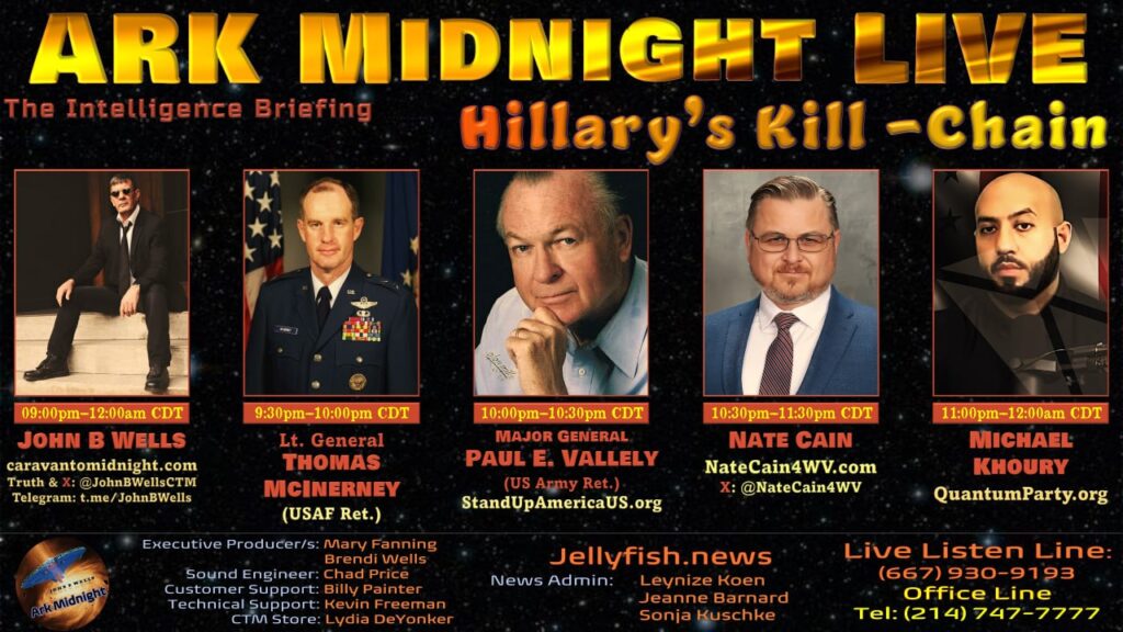 07 October 2023: Caravan To Midnight- Ark Midnight Tonight - The Intelligence Briefing / Hillary's Kill - Chain