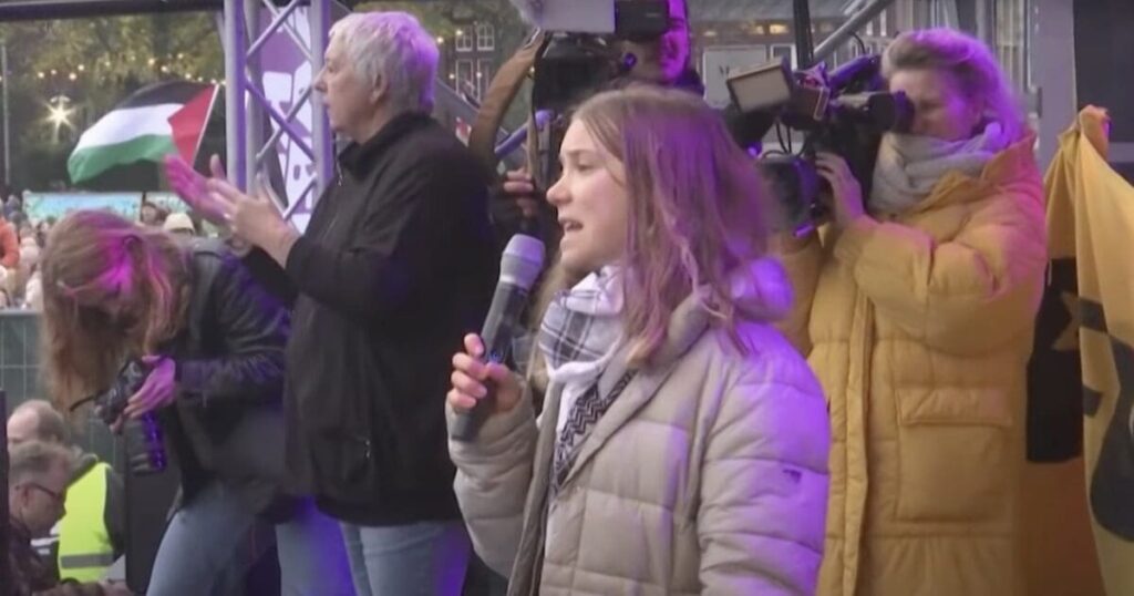 ‘Useful idiot for Hamas’: Greta Thunberg attends anti-Israel rally chanting ‘Crush Zionism’