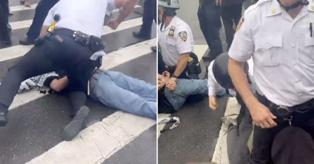 Fists fly as unruly anti-Israel protestors clash with NYPD