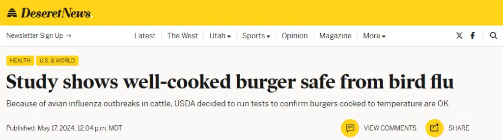 USDA Says Some Ground Beef Contains Bird Flu, But Is Safe To Eat If Thoroughly Cooked