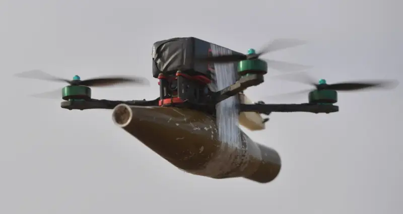 Footage has been published in which fragments from the explosion of an FPV drone completely missed a Russian fighter