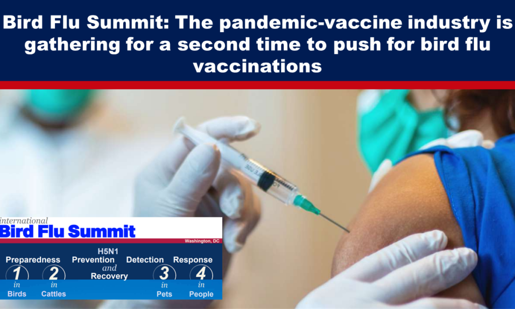 Bird Flu Summit: The pandemic-vaccine industry is gathering for a second time to push for bird flu vaccinations