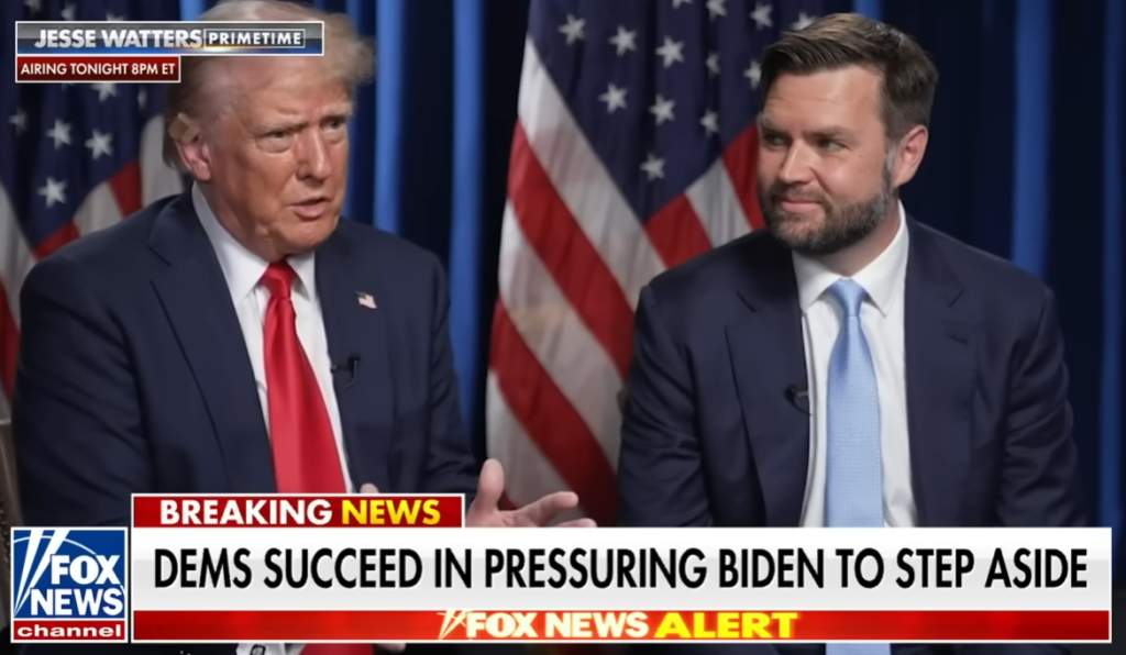 President Trump Talks to Jesse Watters About Alternate Democrat Nominees Coming Out of DNC Convention