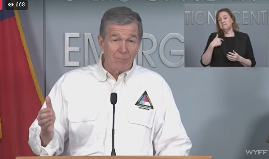 UNREAL – Using a Teleprompter Script, North Carolina Governor Roy Cooper Holds a Press Conference to Outline Catastrophic Damage to Western North Carolina
