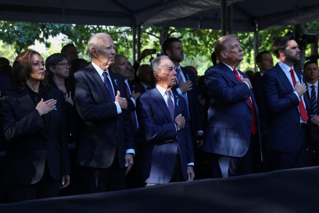 Trump, Harris, and Biden Attend 9/11 Memorial at Ground Zero