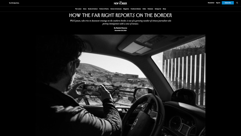 New Yorker Targets Border Hawk With Major Hit Piece – We Must Be Over the Target
