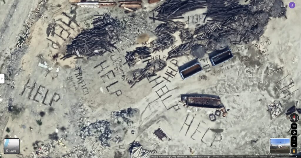 Satellite Image Reveals Chilling ‘HELP’ Signs in California, Stirring Social Media Speculation