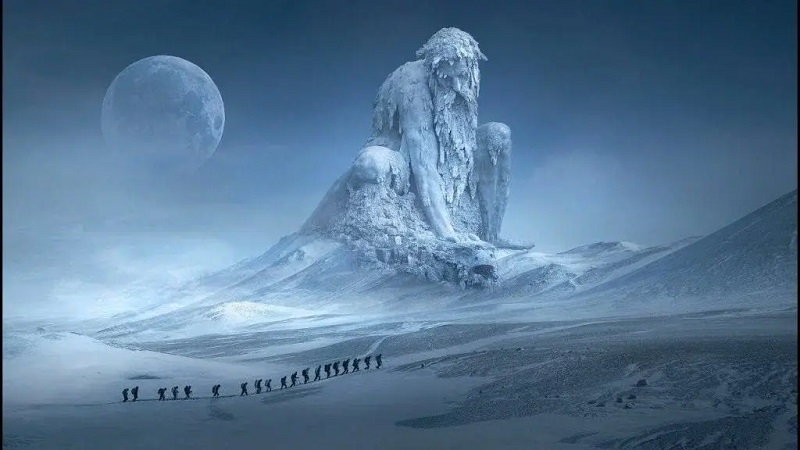 A warm ocean behind the ice wall of Antarctica. Secret photos of another civilization from the 1912 expedition
