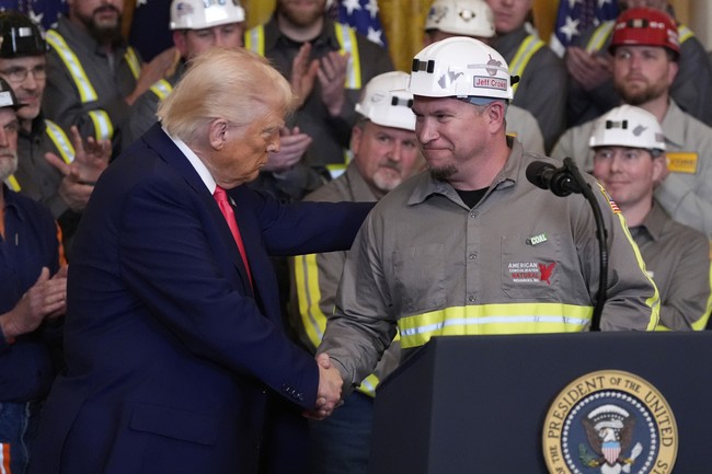 Miners Cheer As Trump Signs Orders to Bring Back Energy Dominance, Has Them Laughing at Remarks on Biden