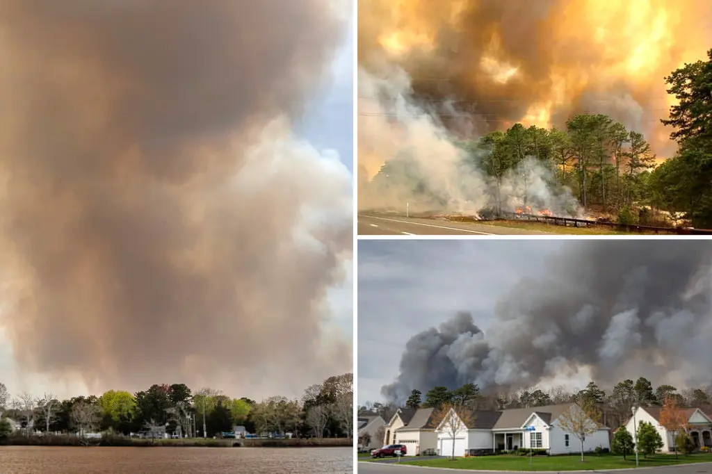 NJ wildfire prompts evacuation orders for thousands as it explodes in size, closes part of Garden State Parkway
