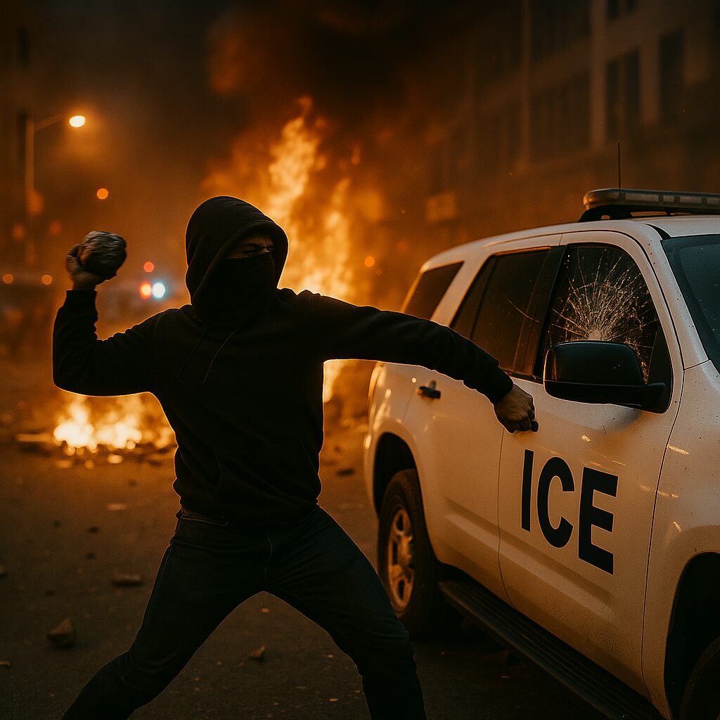 New: Infamous LA Rioter Filmed Throwing Rocks Through ICE Windshields Has Been Identified