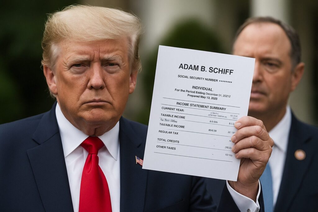 Trump shares Adam Schiff tax document with warning he’s in BIG TROUBLE, maybe prison