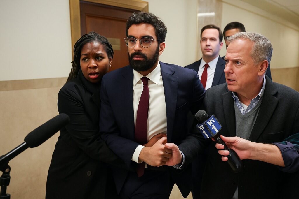 Zohran Mamdani press conference abruptly ends with aide pulling him away during reporters questions