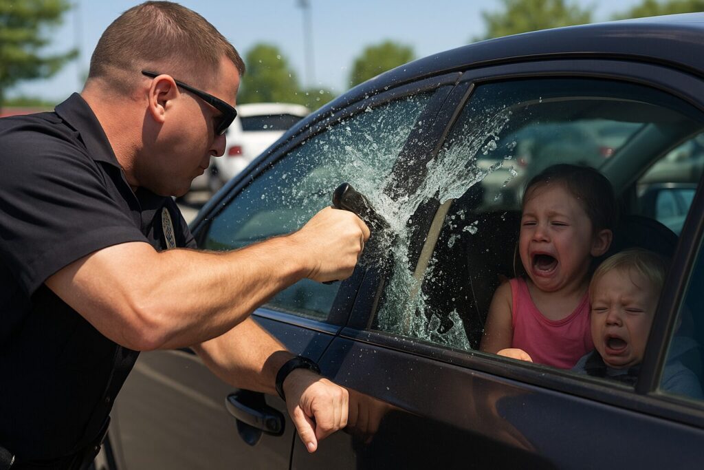 Georgia: Police smash car window to save crying children trapped in 117-degree heat