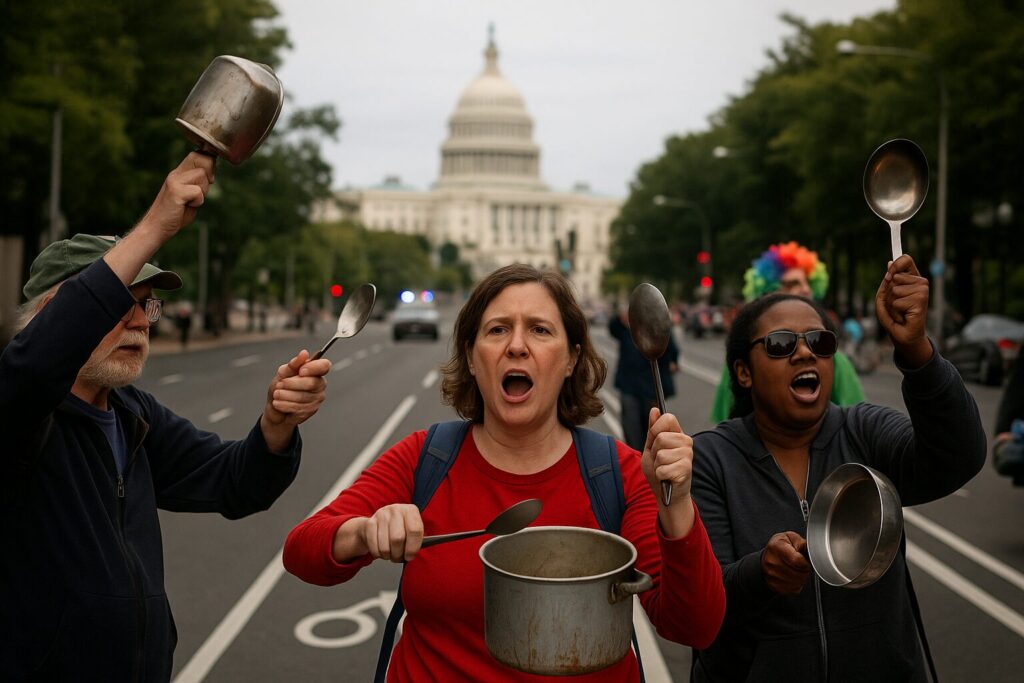 Noisy Nitwits- Percussive Protesters to Bang Pots and Pans to Stop Trump from Making D.C. Safer