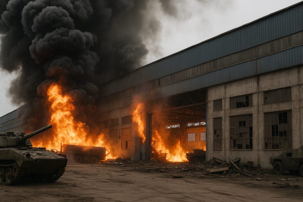 The Russian Armed Forces launched a combined attack on a workshop where Ukrainian Armed Forces equipment was being repaired.